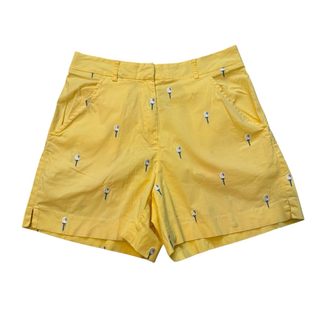Vintage 90s’s Lilly Pulitzer Golf Tee Embroidered Yellow Shorts, Sz 4 - Picture 5 of 11
